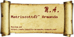 Matriszottó Armanda névjegykártya